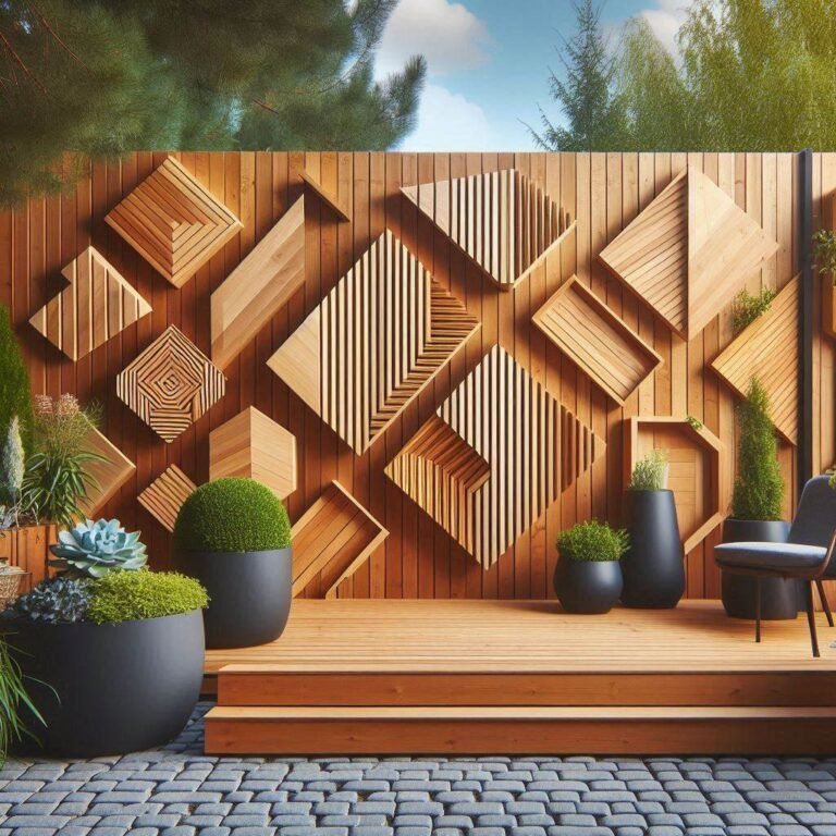 View of 13 Modern Fence Décor Ideas To Transform Your Backyard Into An Oasis ...