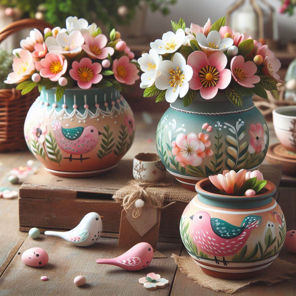 Blooming Beauties: Painted Clay Pot Spring Planters