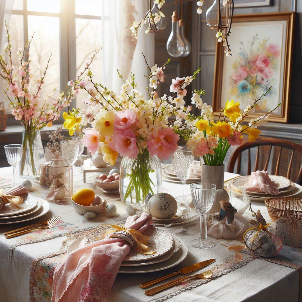 A Springtime Tablescape with Hand-Dyed Napkins