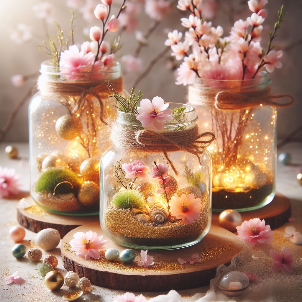 A Glimmering Display: Upcycled Glass Jar Terrarium
