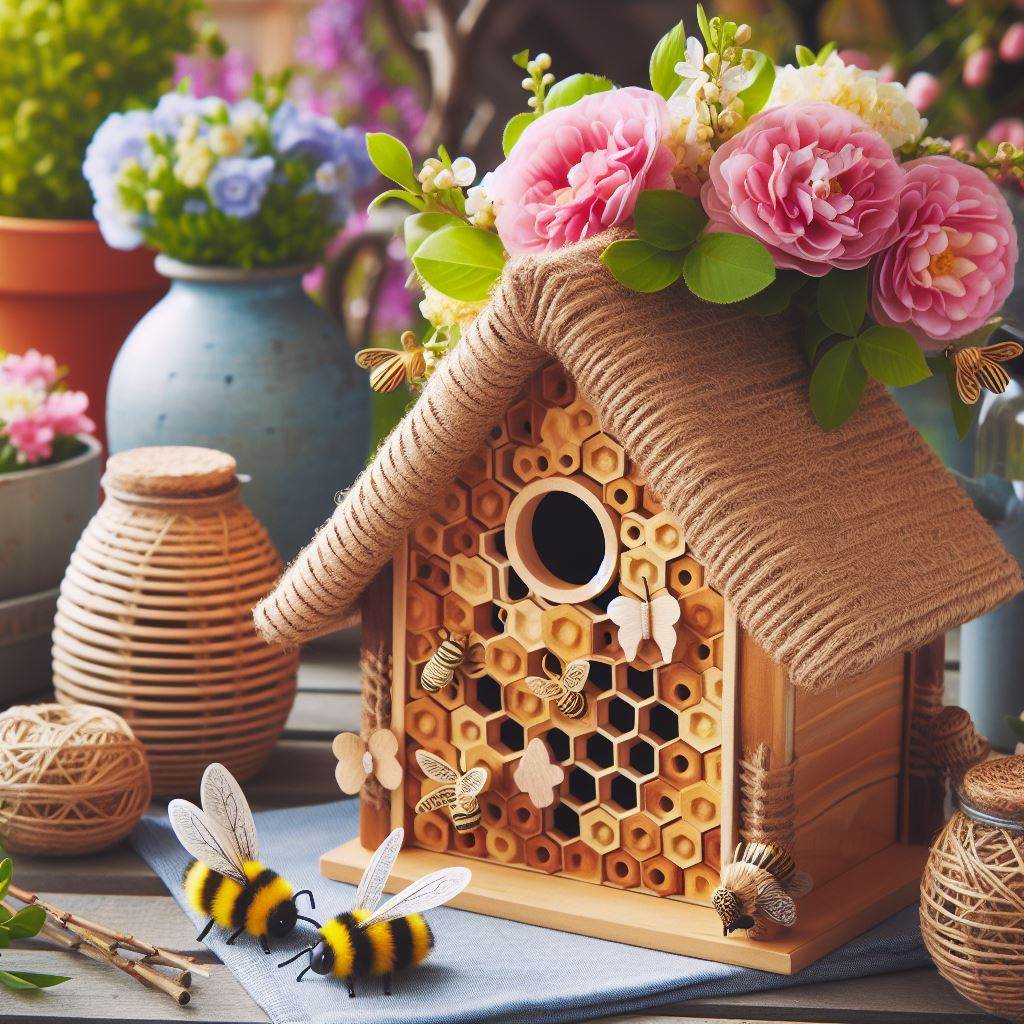 A Buzzing Welcome: DIY Bee Skep House (Bird feeder alternative)