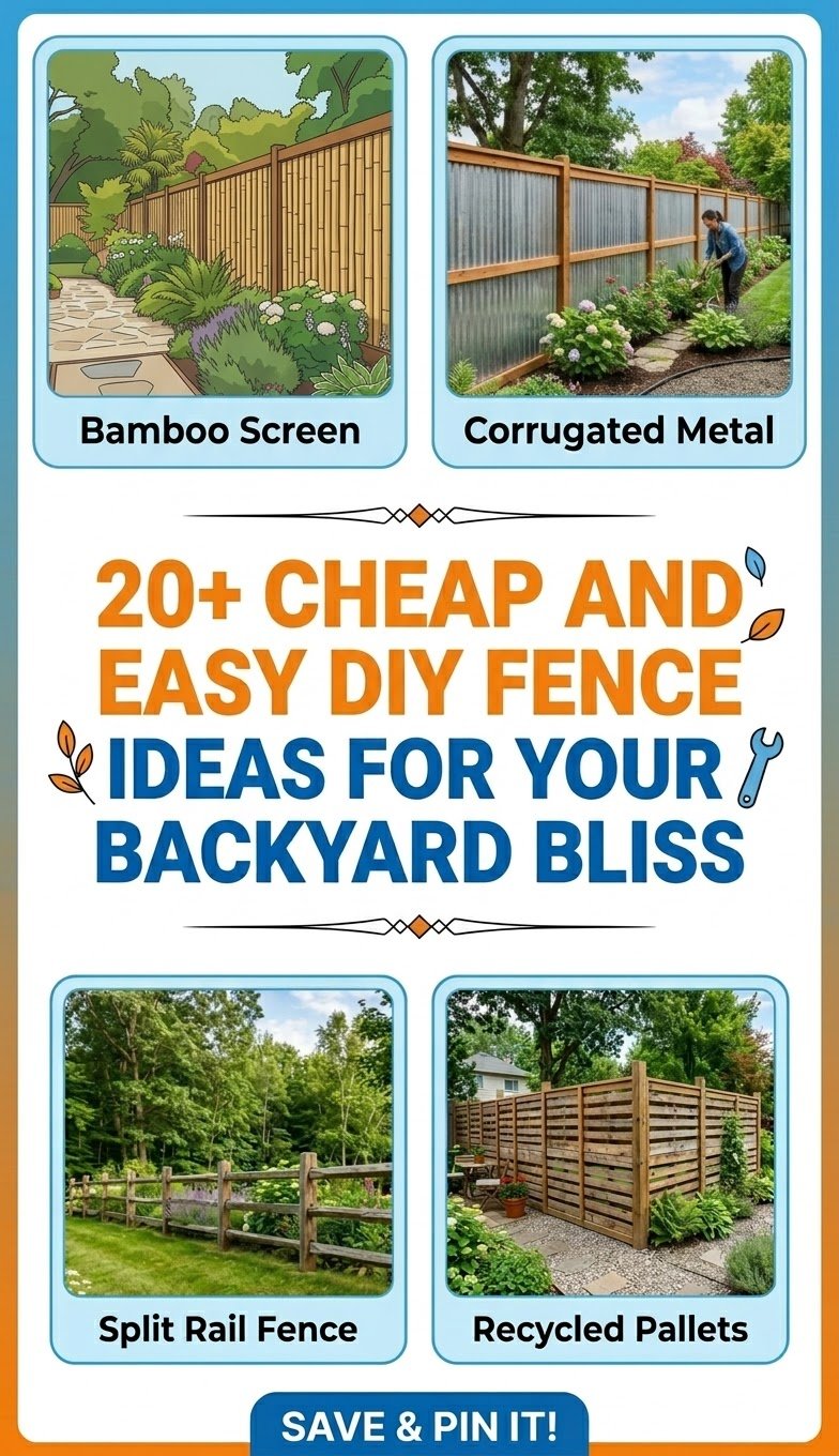 20+ Cheap And Easy DIY Fence Ideas For Your Backyard Bliss - My ...