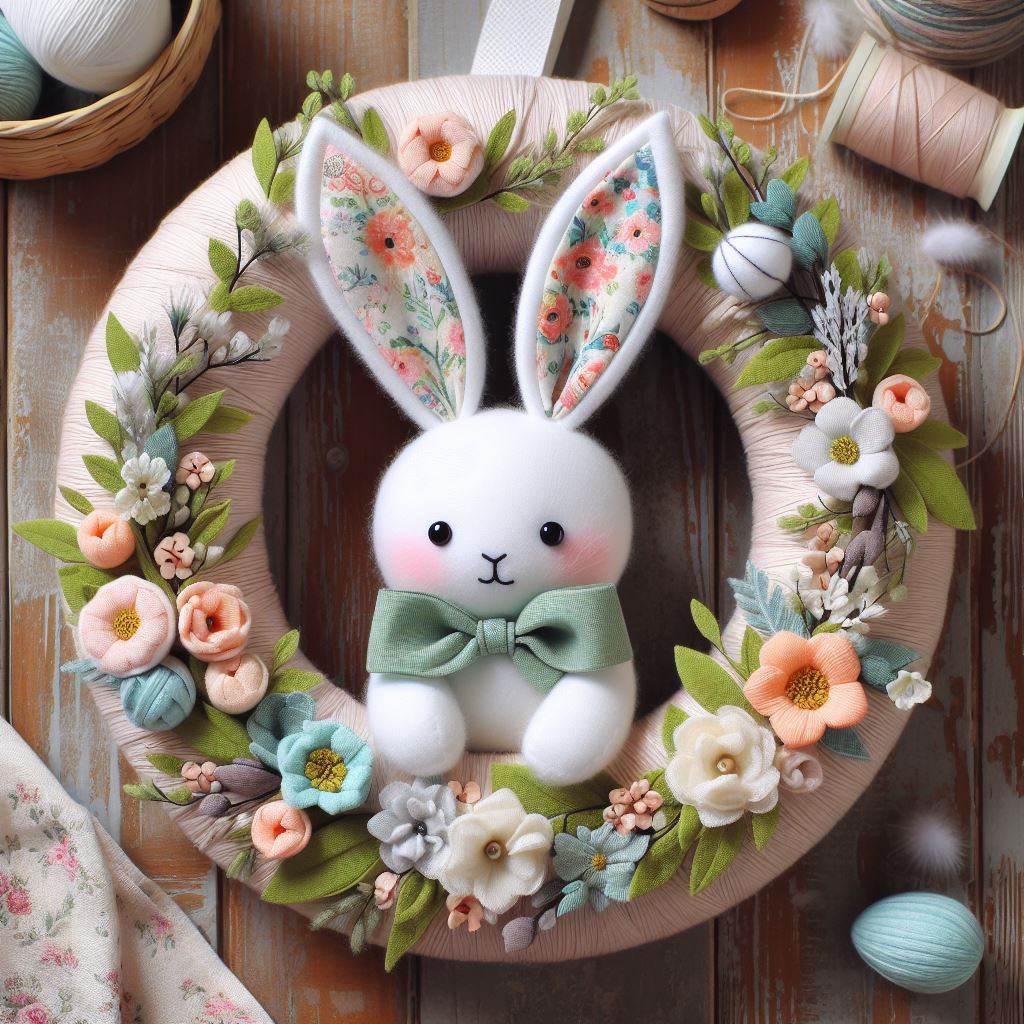 A Touch of Whimsy: A DIY Fabric Bunny Wreath