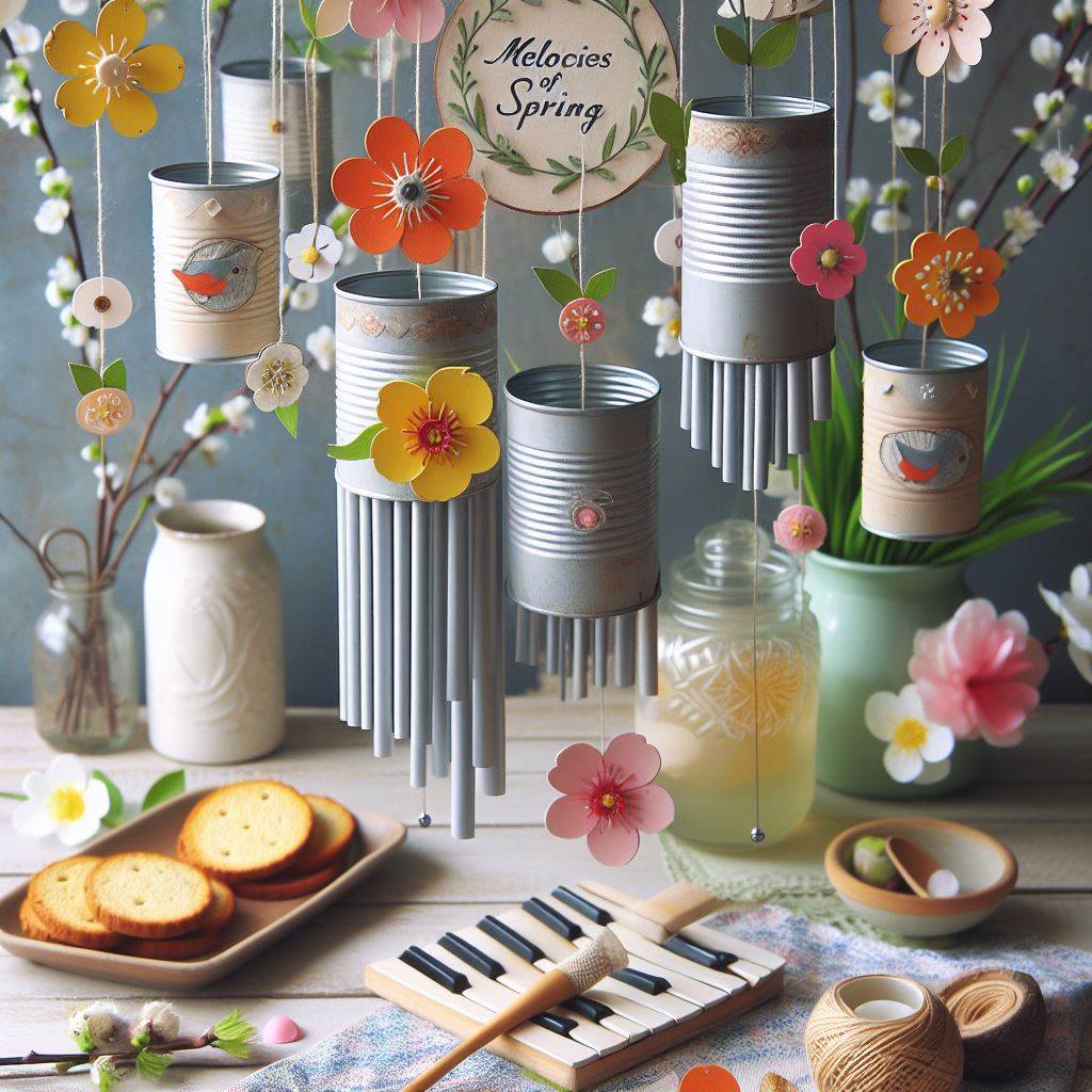 Melodies of Spring: Upcycled Tin Can Wind Chimes