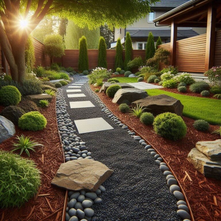 17 Stunning Landscaping Ideas & Designs With Mulch And Rocks - My ...