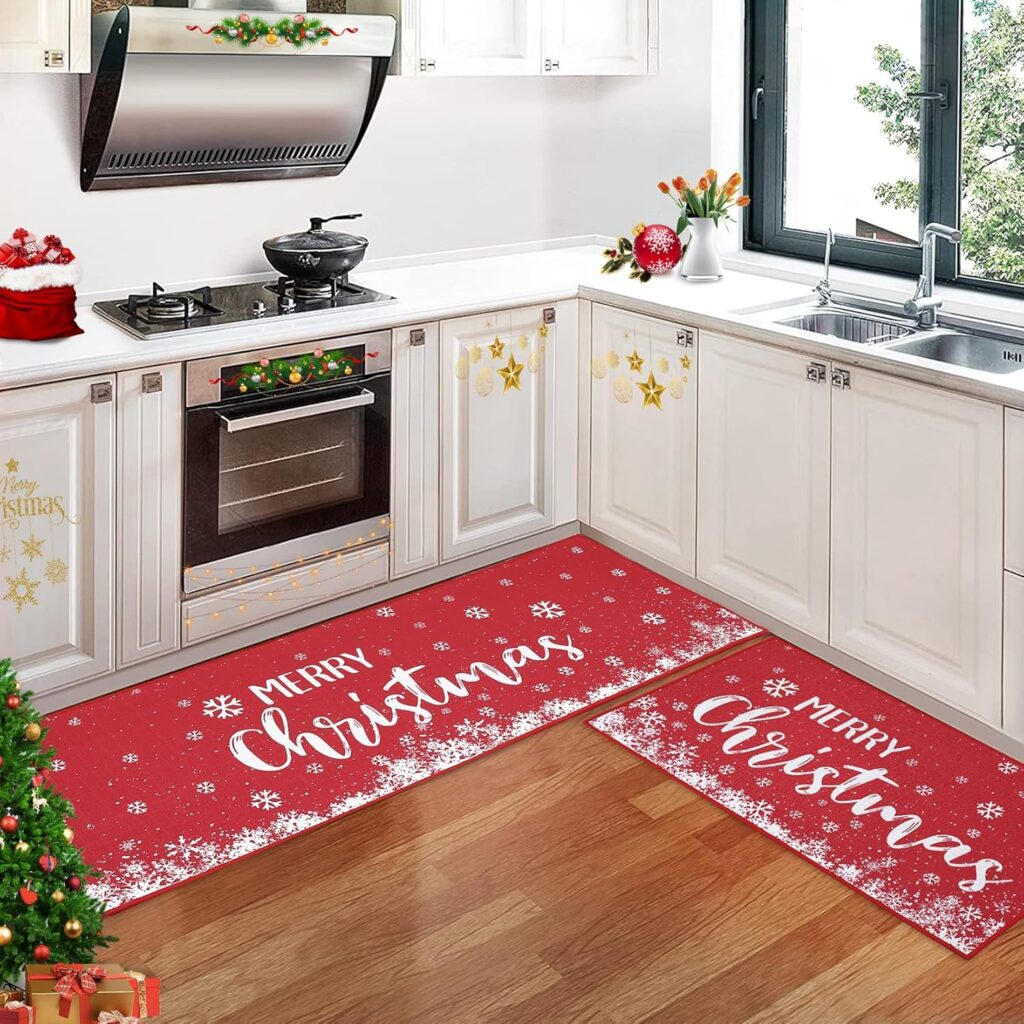 Small Apartment Christmas Decor with Festive Kitchen Accessories