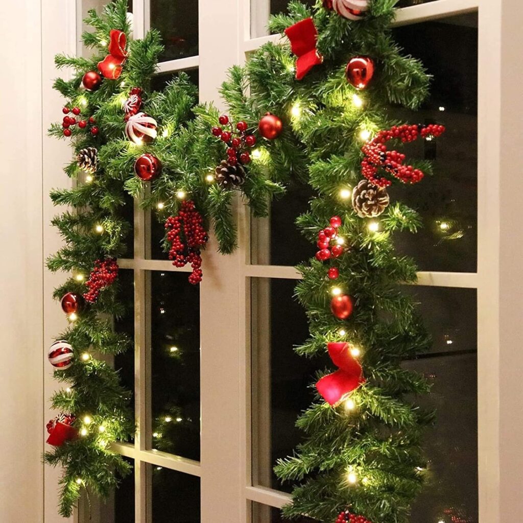 Small Apartment Christmas Decor with Wall Art and Garlands