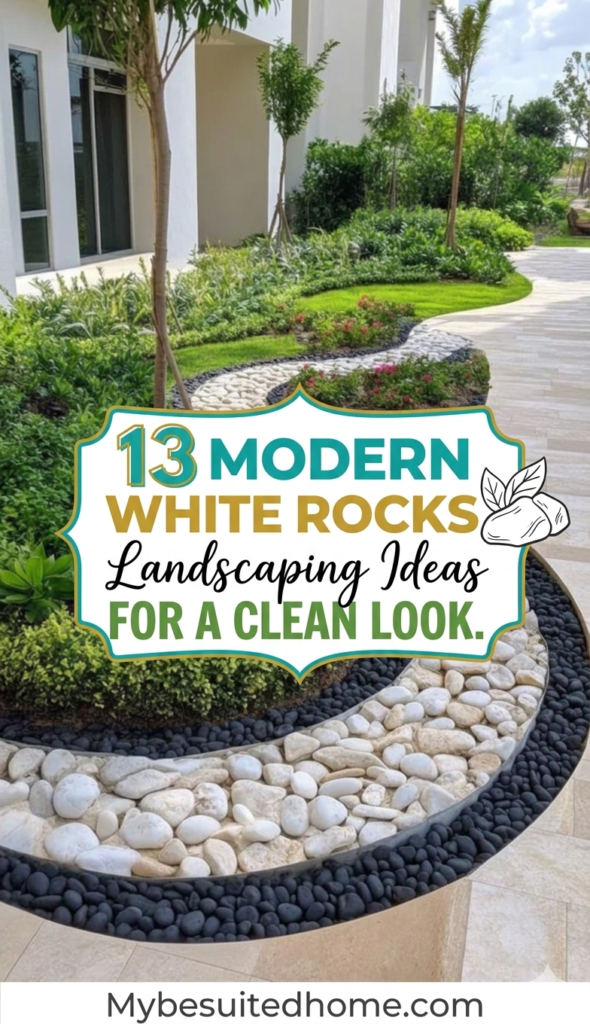 13 Simple White Rocks Landscaping Ideas