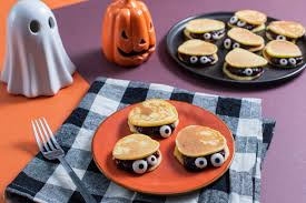 Halloween Breakfast Monster Face Mini Pancakes