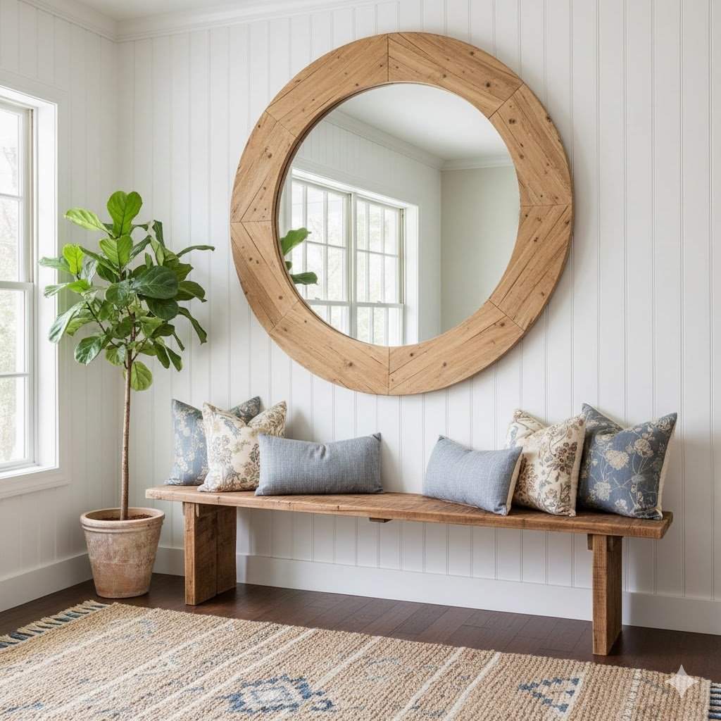 DIY Modern Farmhouse Entryway Ideas On a Budget