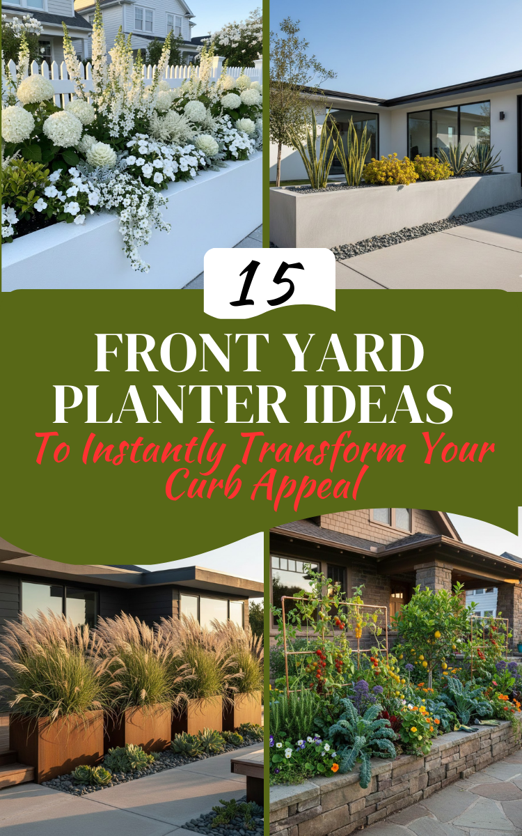 15 Front Yard Planter Ideas To Instantly Transform Your Curb Appeal ...