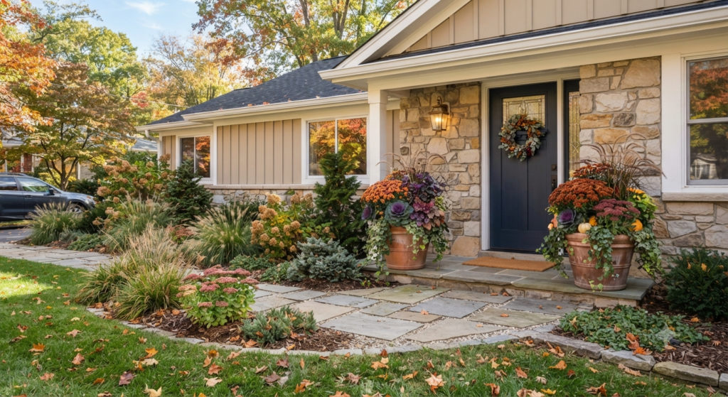 Low-Maintenance Front Yard Fall Landscaping Ideas