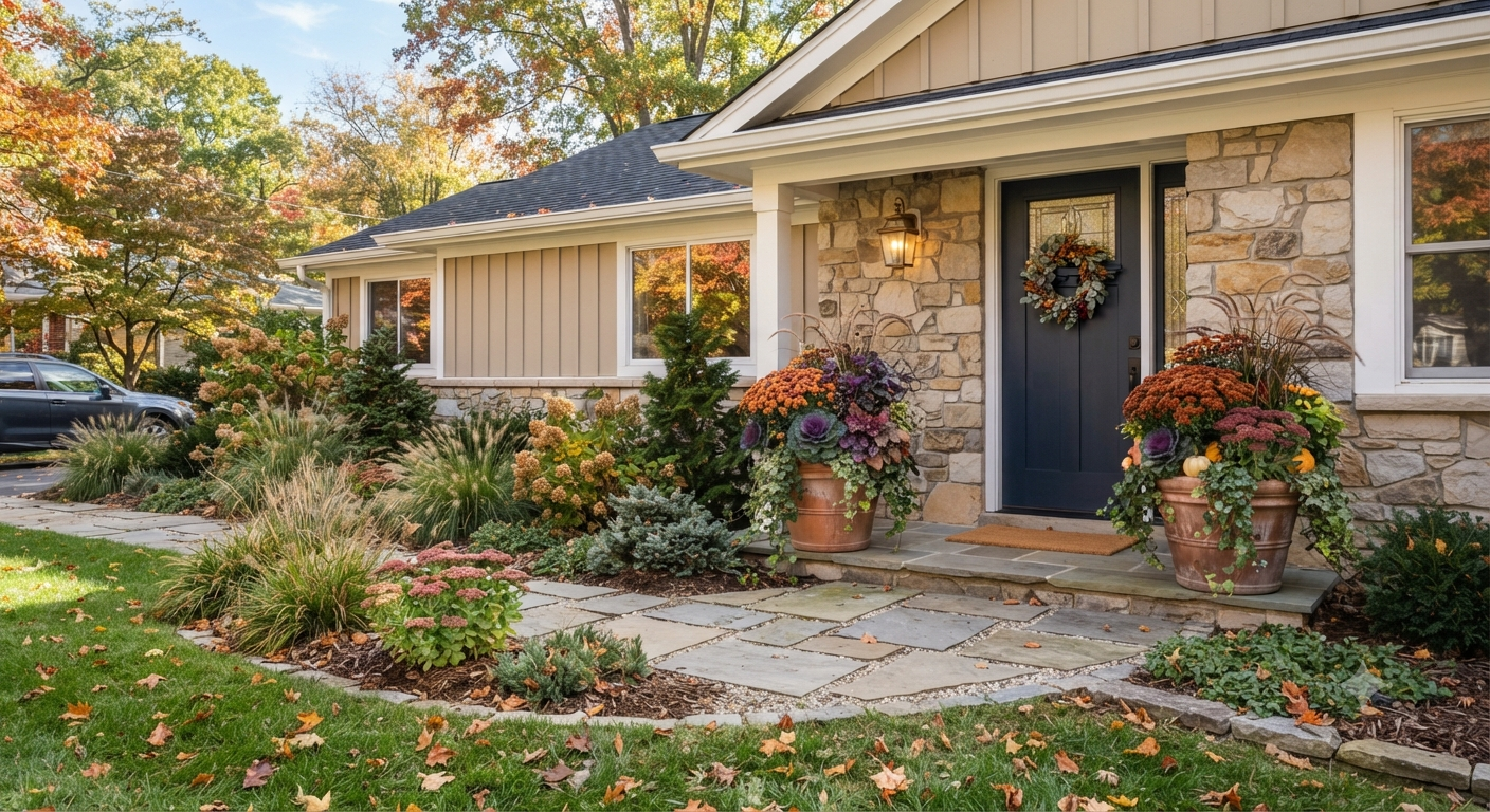 Low-Maintenance Front Yard Fall Landscaping Ideas