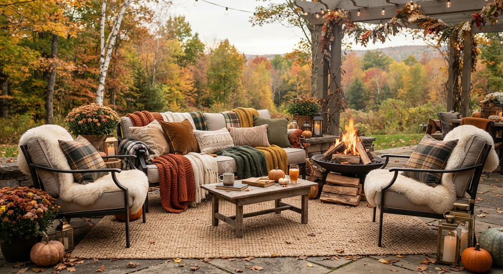 How to Create a Cozy Fall Outdoor Living Room on a Budget