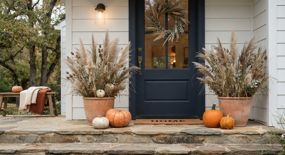 DIY Fall Porch Decor Ideas Using Native Dried Grasses