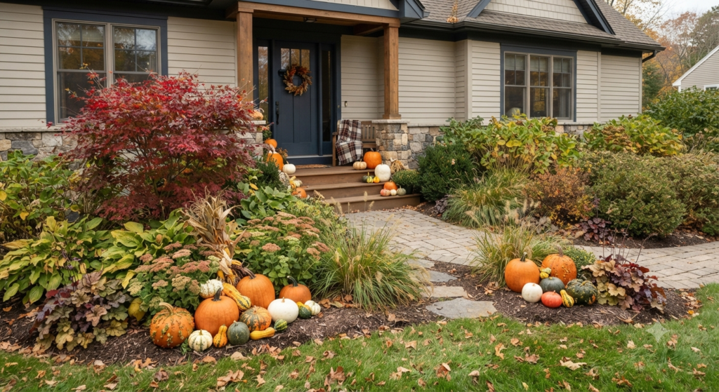 Low-Maintenance Front Yard Fall Landscaping Ideas