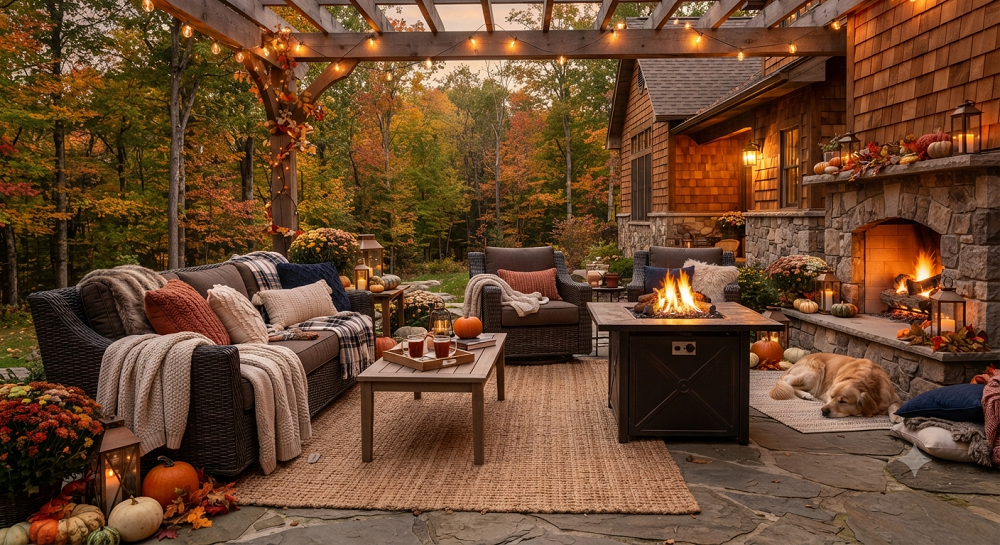 How to Create a Cozy Fall Outdoor Living Room on a Budget