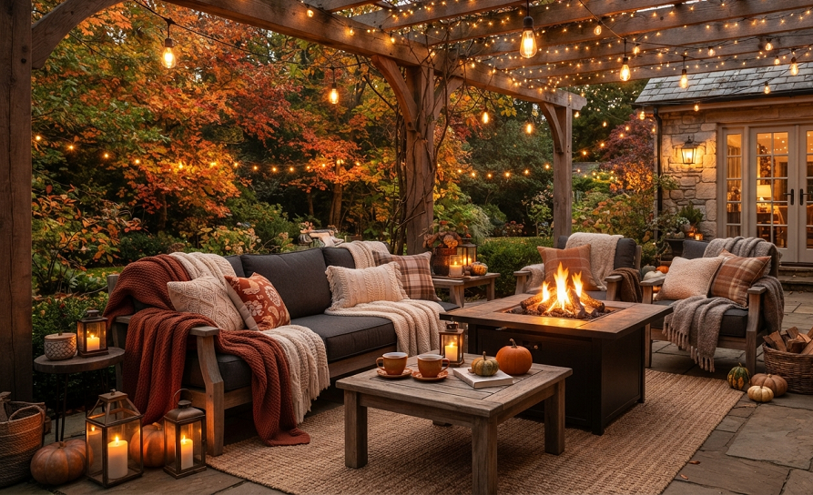 How to Create a Cozy Fall Outdoor Living Room on a Budget