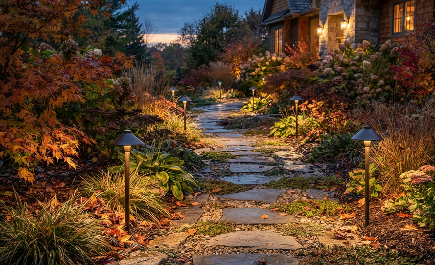 Low-Maintenance Fall Landscape Lighting Ideas
