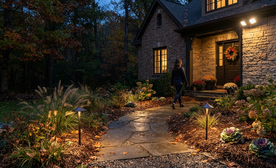 Low-Maintenance Fall Landscape Lighting Ideas
