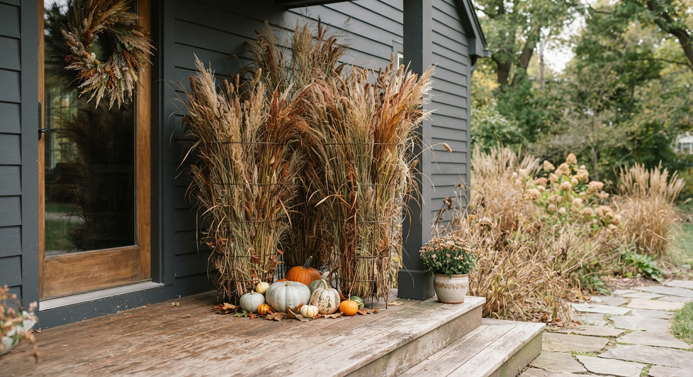 DIY Fall Porch Decor Ideas Using Native Dried Grasses