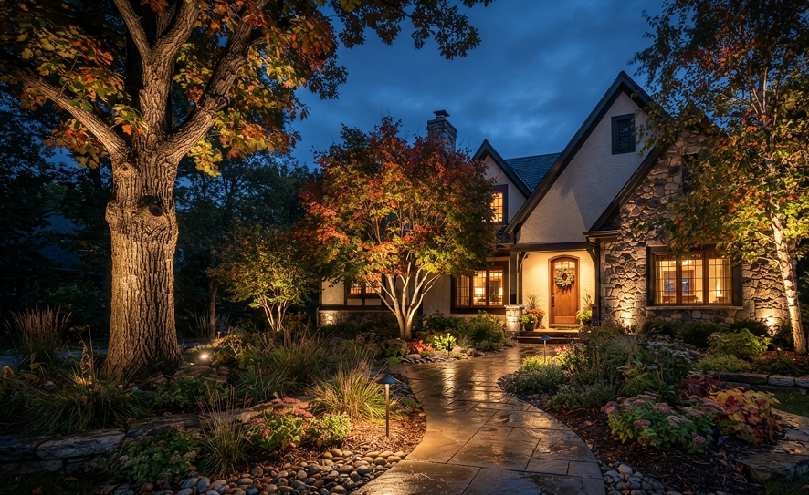 Low-Maintenance Fall Landscape Lighting Ideas