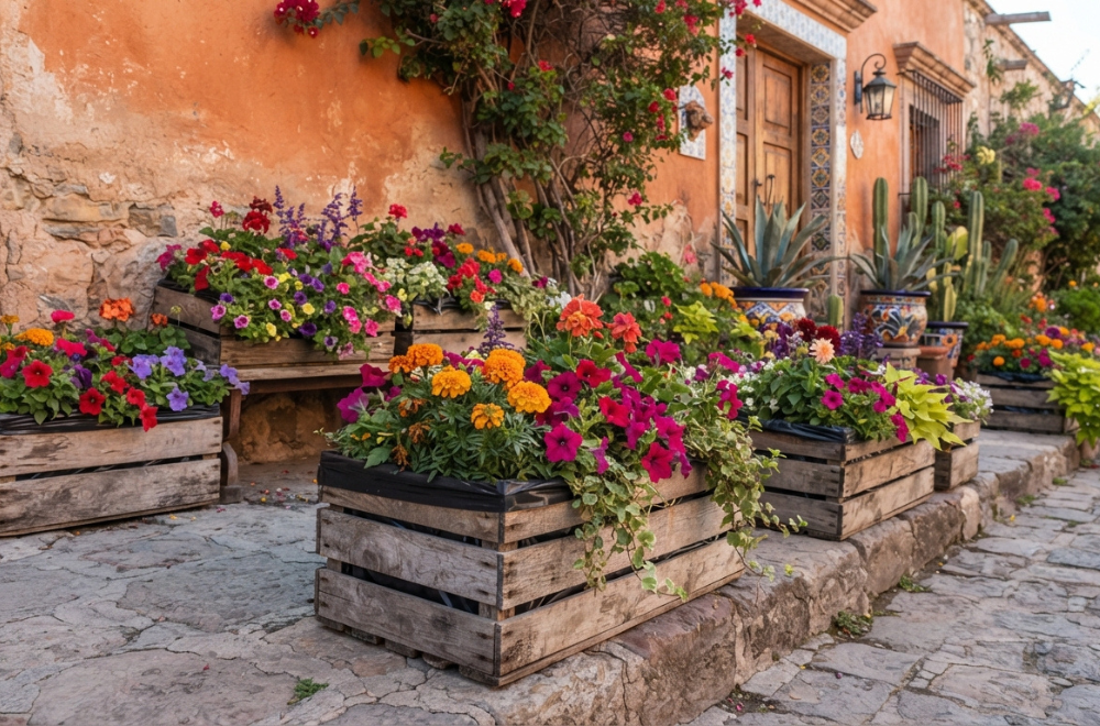Colorful Authentic Mexican Flower Pot Ideas for Curb Appeal