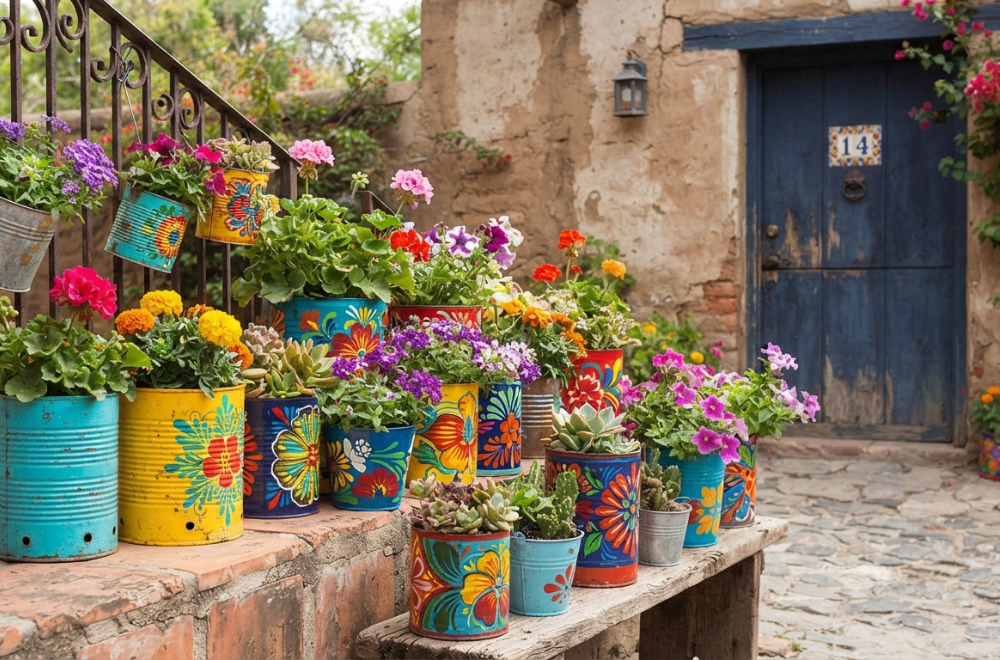 Colorful Authentic Mexican Flower Pot Ideas for Curb Appeal