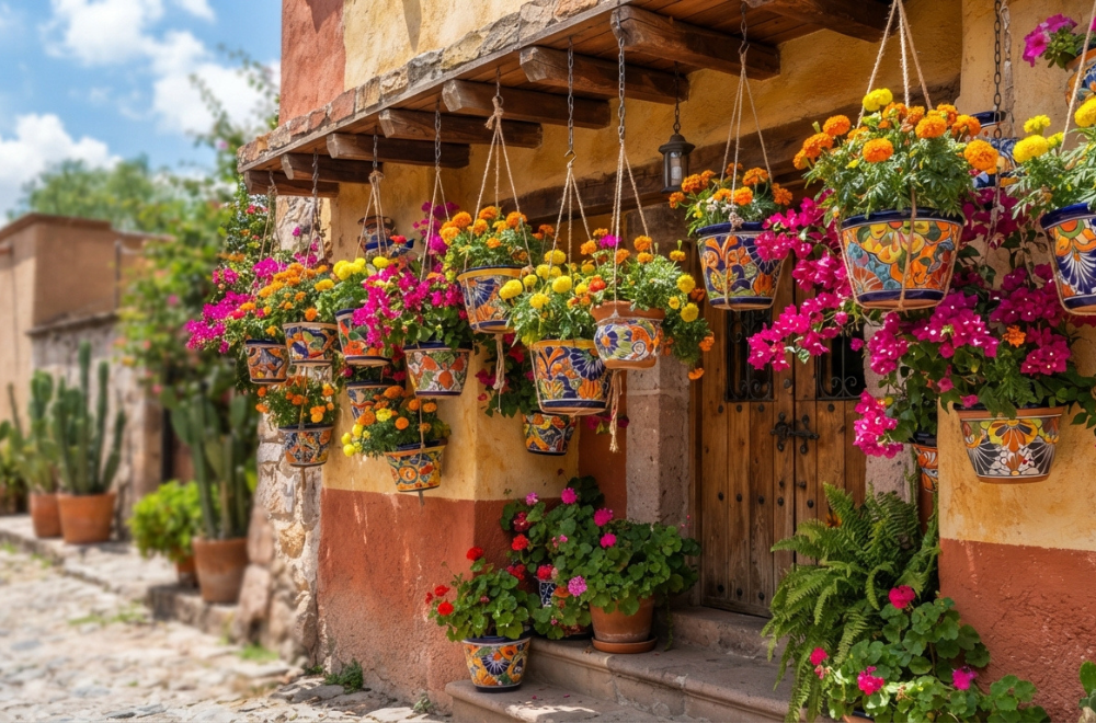 Colorful Authentic Mexican Flower Pot Ideas for Curb Appeal
