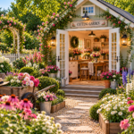 She Shed Ideas Surrounded by Beautiful Garden Landscaping