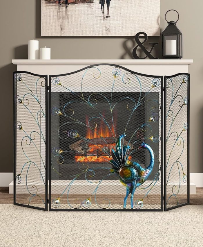 Peacock Fireplace Screen Ideas