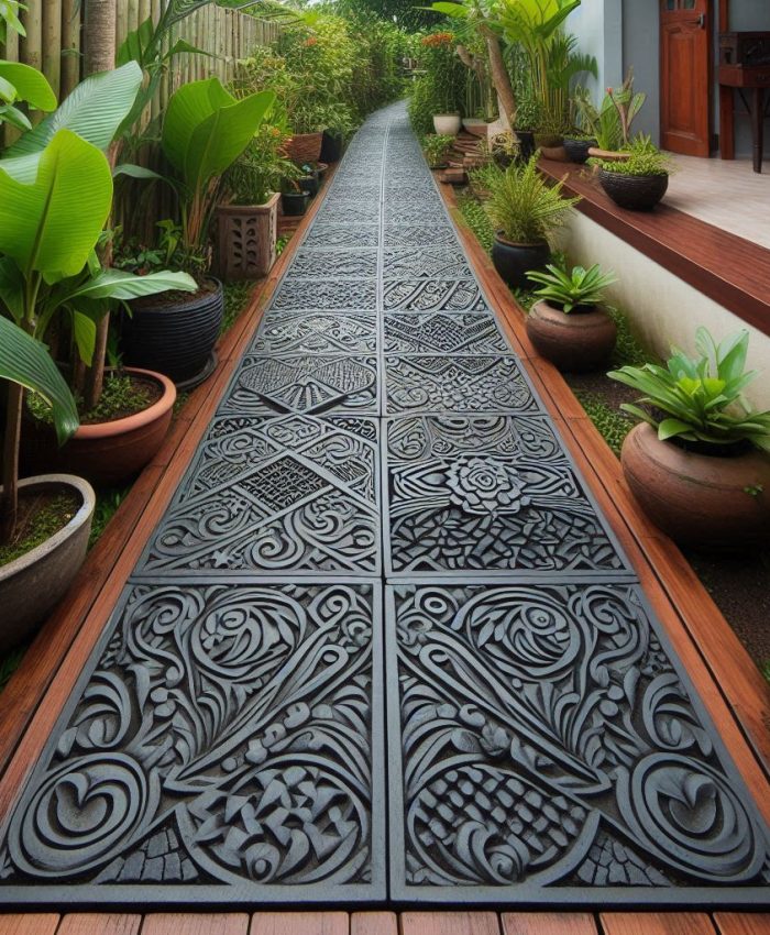 Recycled Rubber DIY Walkway Ideas